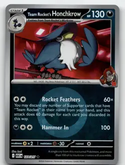 TEAM ROCKET'S HONCHKROW (ENERGY SYMBOL PATTERN) ME: ASCENDED HEROES POKEMON NM/M - Image 1