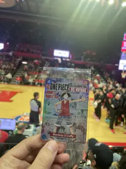 IN HAND - One Piece Monkey D. Luffy US Voyage College Basketball Promo Card - Image 1