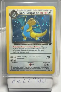 Pokemon Dark Dragonite TCG Holo Card 5/82 Holo Swirl - Image 1