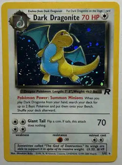 Pokemon Dark Dragonite TCG Holo Card 5/82 Holo Swirl - Image 2
