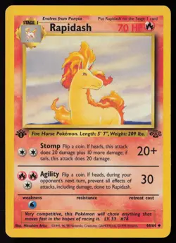 Rapidash 44/64 Uncommon Jungle Pokemon 1st Edition Moderately Played - Image 1