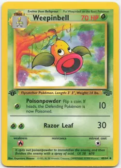Weepinbell 48/64 Uncommon Jungle Pokemon 1st Edition Lightly Played - Image 1