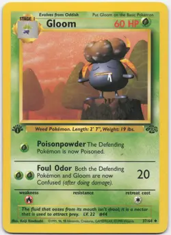 Gloom 37/64 Uncommon Jungle Pokemon 1st Edition Lightly Played - Image 1