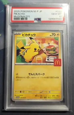 2025 POKEMON JAPANESE M-P PROMO MCDONALD'S #020 PIKACHU PSA 10 - Image 1