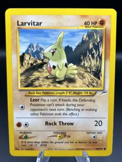 LARVITAR - 2000 Pokemon TCG 70/105 Neo Destiny Common Card - NM - Image 1