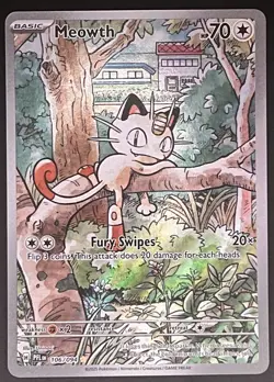 Pokemon TCG Meowth 106/094 2025 Holo Basic H Rare 70 HP - Image 1