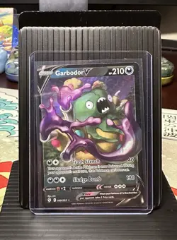 Garbodor V 100/203 SWSH07: Evolving Skies Ultra Rare Holo 210 HP Pokemon TCG - Image 1