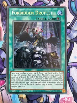 Forbidden Droplet 1st Edition MP22-EN254 PRISMATIC SECRET RARE YuGiOh Card - Image 1