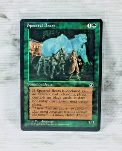 1995 MAGIC THE GATHERING (MTG) SPECTRAL BEARS (GREEN) TCG CARD (HOMELANDS) - Image 1