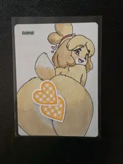 Magic MTG Altered Forest Land Card | Hand Colored & Painted Anime Furry - Image 1