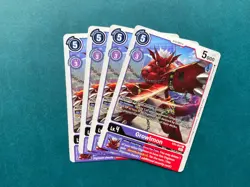 Growlmon EX3-057 Playset Draconic Roar Digimon Card Game x4 - Image 1