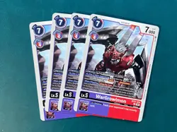 WarGrowlmon BT21-076 Playset World Convergence Digimon Card Game x4 - Image 1