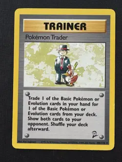 Pokemon Trader 106/130 Base Set 2 Regular Rare Trainer TCG Card Stock - Image 1