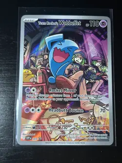 Team Rocket's Wobbuffet 203 Scarlet & Violet Promo Card Holo Pokemon Full Art - Image 1