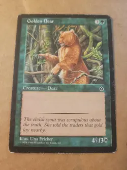 Golden Bear MTG Portal Second Age Magic The Gathering English Green PLAYED - Image 1