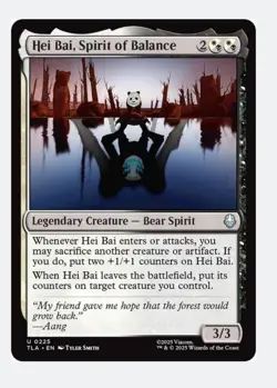Hei Bai, Spirit of Balance | MTG TLA Orzhov Bear Spirit Sacrifice Counters | NM - Image 1