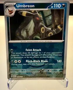 Umbreon Pokemon Prismatic Evolutions Holo 059/131 Pokeball Pattern + Holo Rare - Image 3