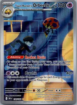 Team Rocket's Orbeetle 198/182 Illustration Rare Destined Rivals Pokemon Holo NM - Image 1