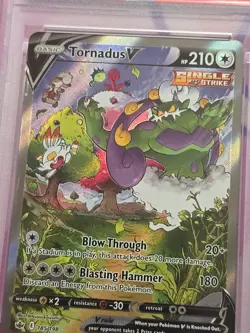 2021 POKEMON SWORD & SHIELD CHILLING REIGN #185 FULL ART/TORNADUS V PSA 9 - Image 2