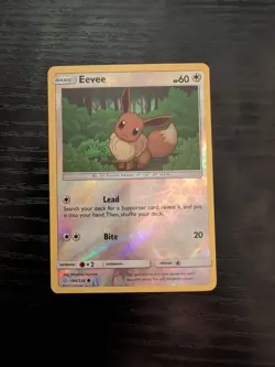 Eevee Common SM Cosmic Eclipse 166/236 Colorless Reverse Holo Pokemon Card NM - Image 1