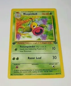 1st Edition WEEPINBELL 48/64 Jungle Pokemon Card NM 🌟 Vintage Himeno 1999 - Image 1