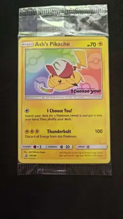 Pokemon Card Ash's Pikachu SM108 Promo Sealed - Image 1