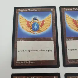 Lot of 4 Tempest Sapphire Medallion Pearl Medallion Magic The Gathering MTG Card - Image 2