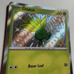 Pokemon TCG Oddish Paldean Fates Holo Bay Shiny Rare Card 092/091 Pack Fresh NM - Image 2