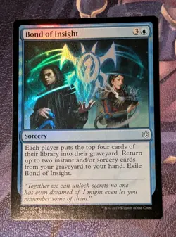 MTG *FOIL* War Of The Spark Uncommon BOND OF INSIGHT NM - Image 1
