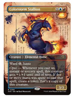 Colorstorm Stallion - Borderless Secrets of Strixhaven MTG - Image 1