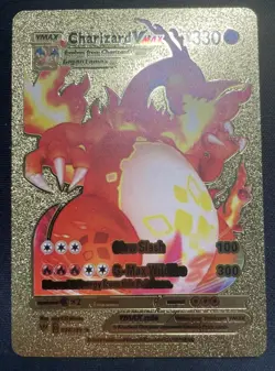 Pokemon Charizard VMAX 586HP Gold Foil Fan Art Card - Image 1