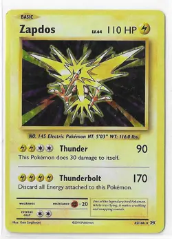 Zapdos 42/108 Evolutions Holo XY Pokemon TCG Card LP - Image 1