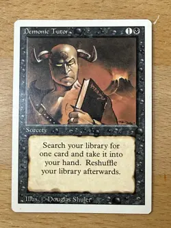 Vintage MTG Demonic Tutor 1994 Revised Excellent Limited Play - Image 1