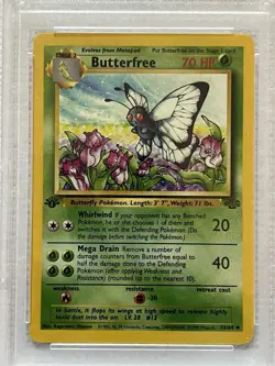 POKEMON 1999 1ST EDITION JUNGLE BUTTERFREE "d" ERROR 33 NON HOLO PSA GEM MINT 10 - Image 3