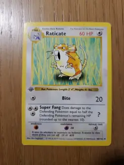 Pokemon Raticate 1st Edition Base Set Shadowless Vintage - Wotc - Image 1