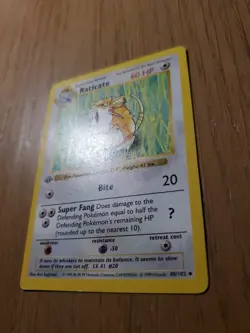 Pokemon Raticate 1st Edition Base Set Shadowless Vintage - Wotc - Image 3