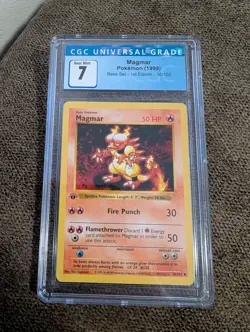1999 POKEMON BASE SET 1ST EDITION #36 MAGMAR PSA 7 - Image 1