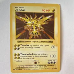 Pokemon Zapdos Holo Rare 16/102 Base Set Shadowless 90 HP English - Image 1