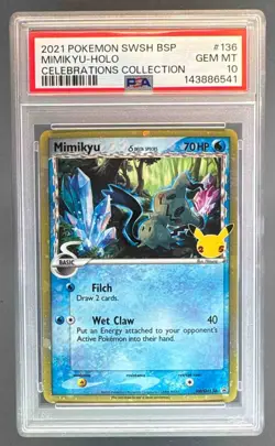 2021 Pokemon Sword & Shield Celebrations Promo SWSH136 Mimikyu PSA 10 6541 - Image 1