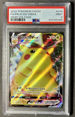 2020 Pokemon SWSH #44 Fa/pikachu Vmax Vivid Voltage PSA 9 - Image 1