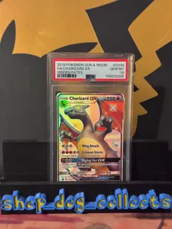 2019 POKEMON SUN & MOON HIDDEN FATES #SV49 FULL ART/CHARIZARD GX PSA 10 - Image 1