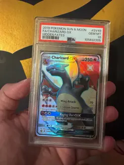 2019 POKEMON SUN & MOON HIDDEN FATES #SV49 FULL ART/CHARIZARD GX PSA 10 - Image 5