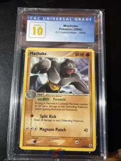 CGC PRISTINE 10 Machoke – 2006 Pokemon EX Legend Maker 39/92 – Graded TCG - Image 1