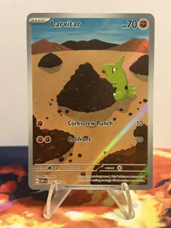 Pokemon TCG Larvitar 203/197 SV03: Obsidian Flames Holo Illustration Rare - Image 1