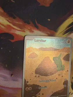 Pokemon TCG Larvitar 203/197 SV03: Obsidian Flames Holo Illustration Rare - Image 3