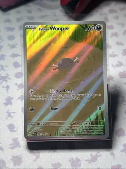 Pokemon TCG Holo Ultra Rare Full Art Paldean Wooper 221/091 Near Mint English - Image 1