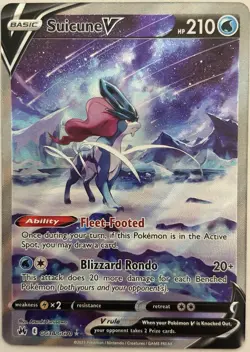 Suicune V Pokemon Crown Zenith: Galarian Gallery GG38/GG70 Ultra Rare English NM - Image 1