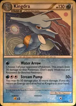Kingdra 17/95 Rare HGSS Unleashed Pokemon Lightly Played - Image 1