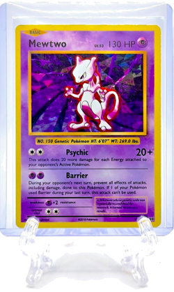 MEWTWO 2016 Pokemon TCG XY Evolutions #51/108 CRACKED ICE HOLO RARE LIGHT PLAY - Image 1