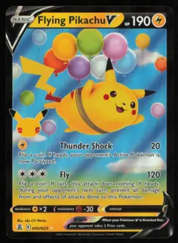 2021 SWORD & SHIELD - CELEBRATIONS FLYING PIKACHU V BASIC/RARE HOLO V #6 - Image 1